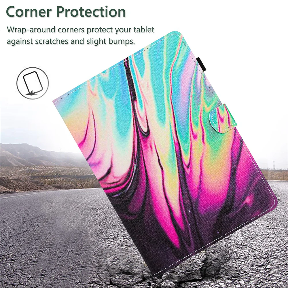 For Lenovo Tab M10 (Gen 3) Pattern Case Leather Auto Sleep / Wake Tablet Cover - Rose Blue Marble - Image 5