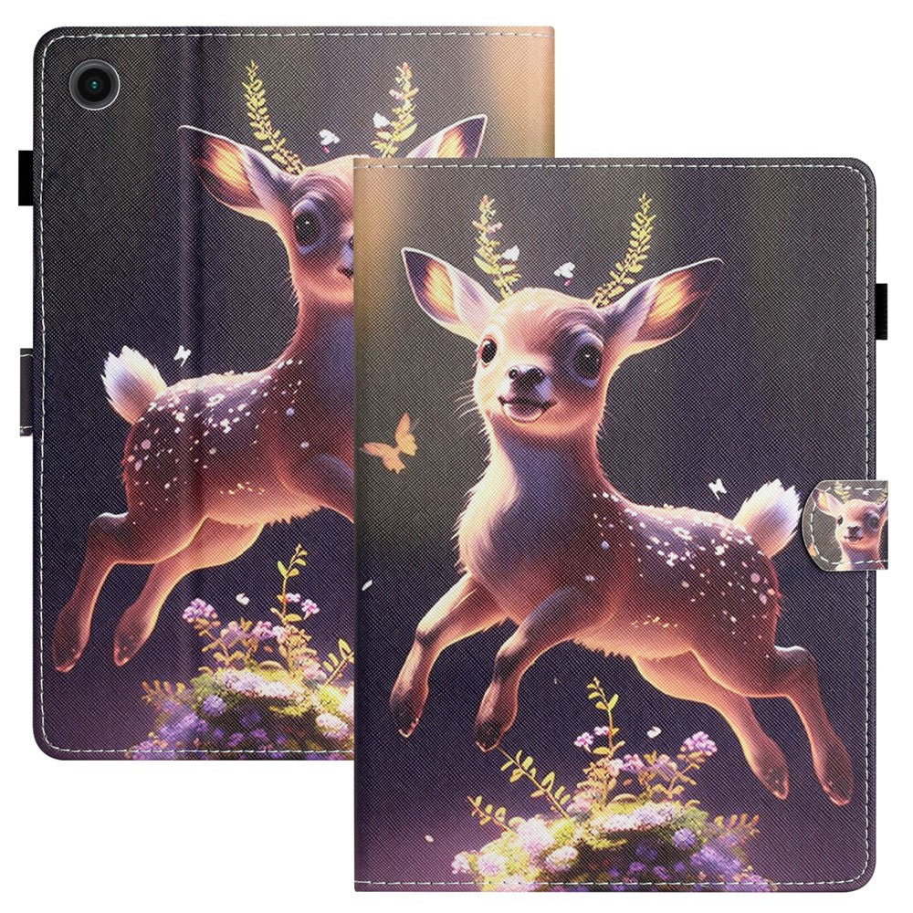 For Lenovo Tab M10 (Gen 3) Pattern Printing PU Leather Flip Cover Anti-Drop Tablet Case - Deer