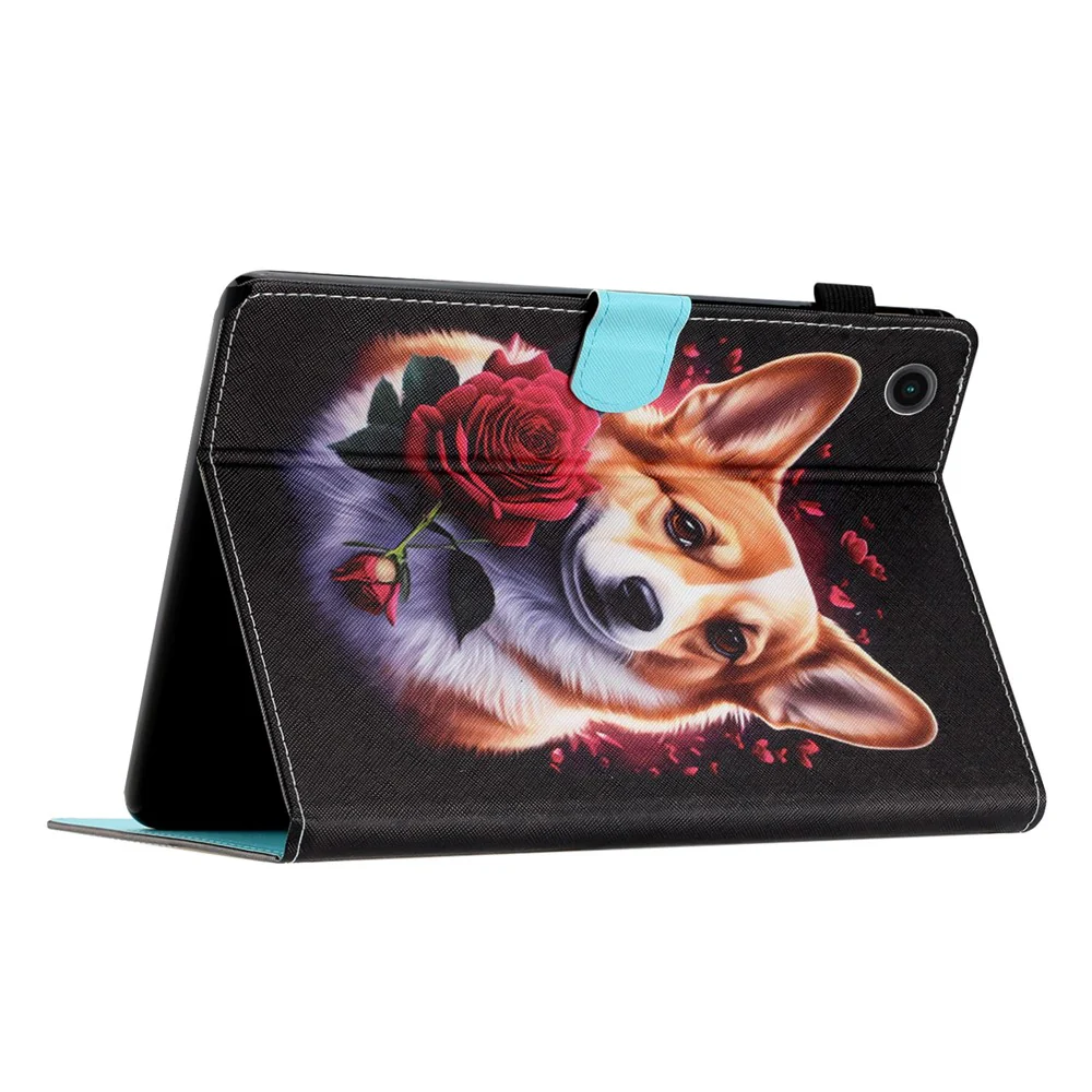For Lenovo Tab M10 (Gen 3) Pattern Printing PU Leather Flip Cover Anti-Drop Tablet Case - Dog - Image 4