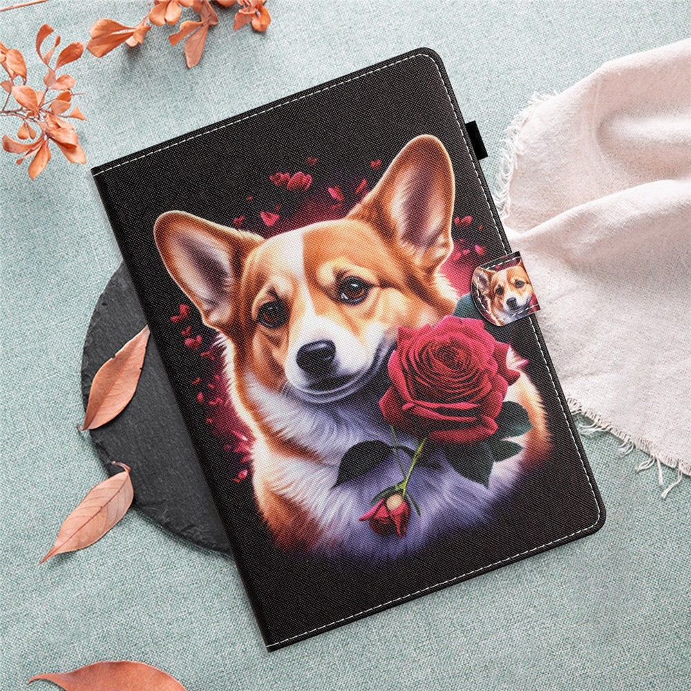 For Lenovo Tab M10 (Gen 3) Pattern Printing PU Leather Flip Cover Anti-Drop Tablet Case - Dog - Image 7