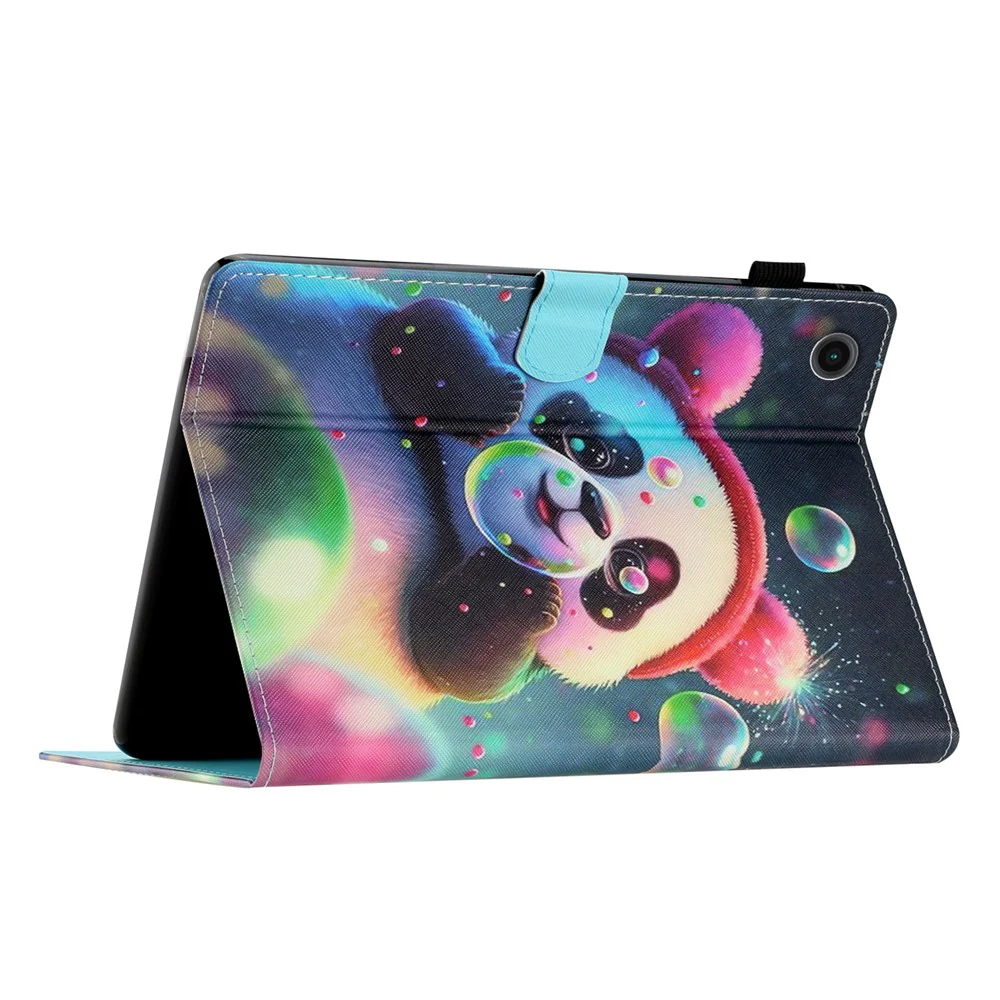 For Lenovo Tab M10 (Gen 3) Pattern Printing PU Leather Flip Cover Anti-Drop Tablet Case - Panda - Image 4