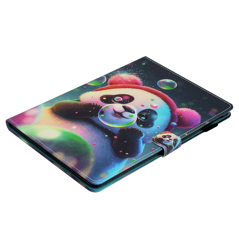 For Lenovo Tab M10 (Gen 3) Pattern Printing PU Leather Flip Cover Anti-Drop Tablet Case - Panda - Image 5