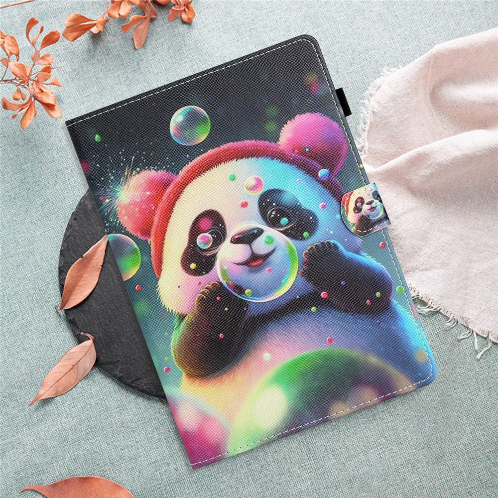 For Lenovo Tab M10 (Gen 3) Pattern Printing PU Leather Flip Cover Anti-Drop Tablet Case - Panda - Image 7