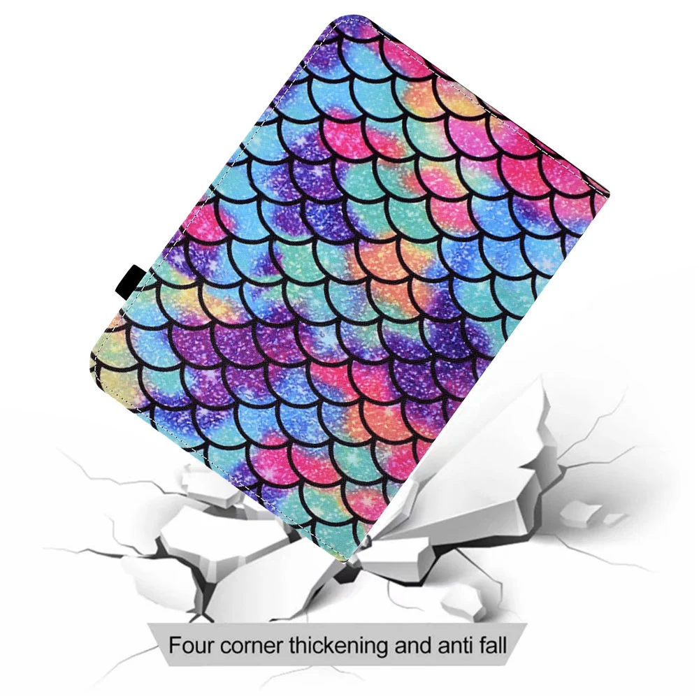 For Lenovo Tab M10 (Gen 3) PU Leather Tablet Case Pattern Printing Stand Card Holder Cover with Elastic Band - Wavy Pattern - Image 7