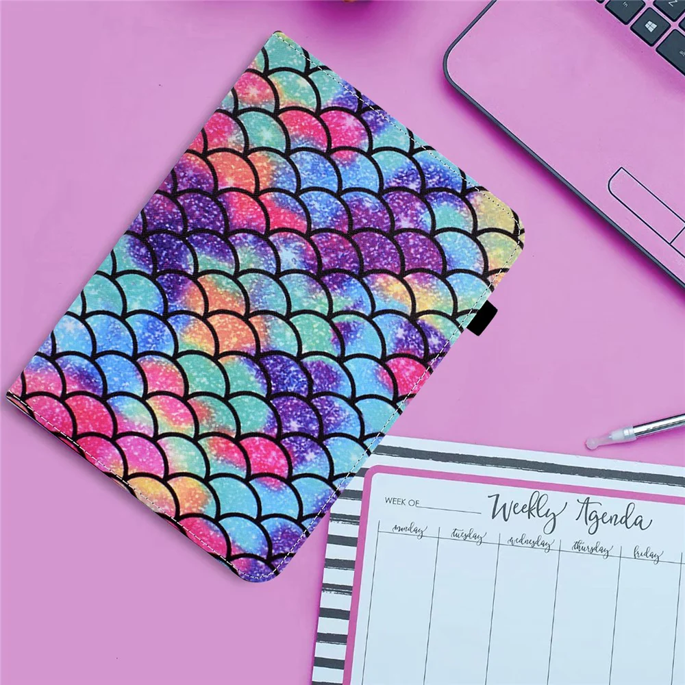For Lenovo Tab M10 (Gen 3) PU Leather Tablet Case Pattern Printing Stand Card Holder Cover with Elastic Band - Wavy Pattern - Image 8