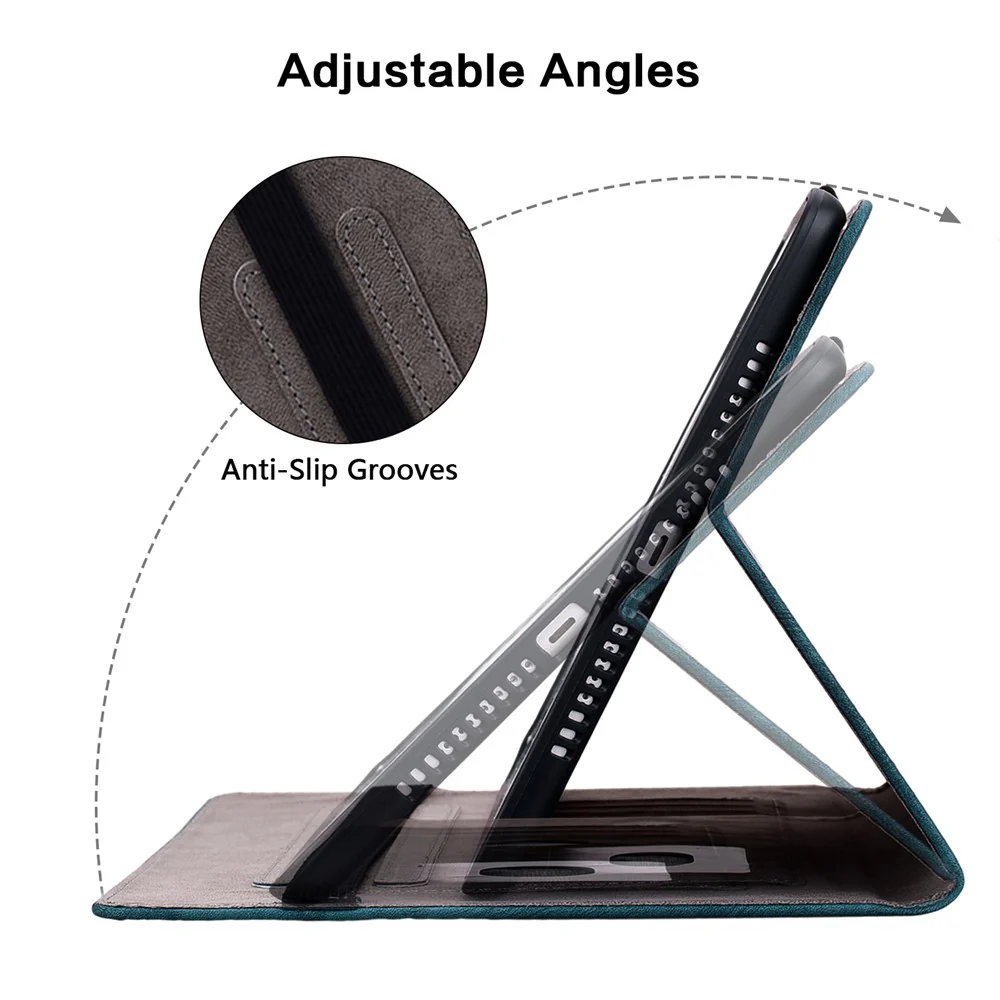 For Lenovo Tab M10 (Gen 3) Shockproof PU Leather Case Imprinted Design Stand Tablet Cover with Pen Holder - Blue - Image 5