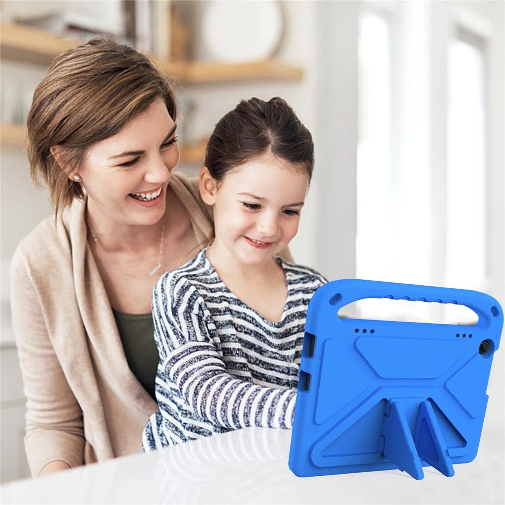 For Lenovo Tab M10 (Gen 3) Tab-328F Kickstand Tablet Case Hand Grip Anti-Drop EVA Tablet Cover - Blue - Image 6