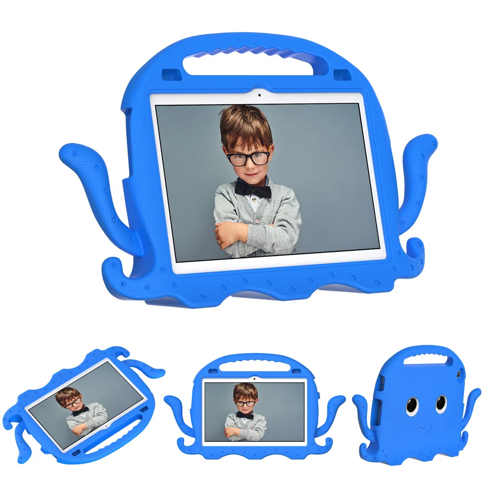 For Lenovo Tab M10 (Gen 3) Tablet EVA Case Cartoon Octopus Hand Grip Tablet Cover with Shoulder Strap - Blue - Image 2