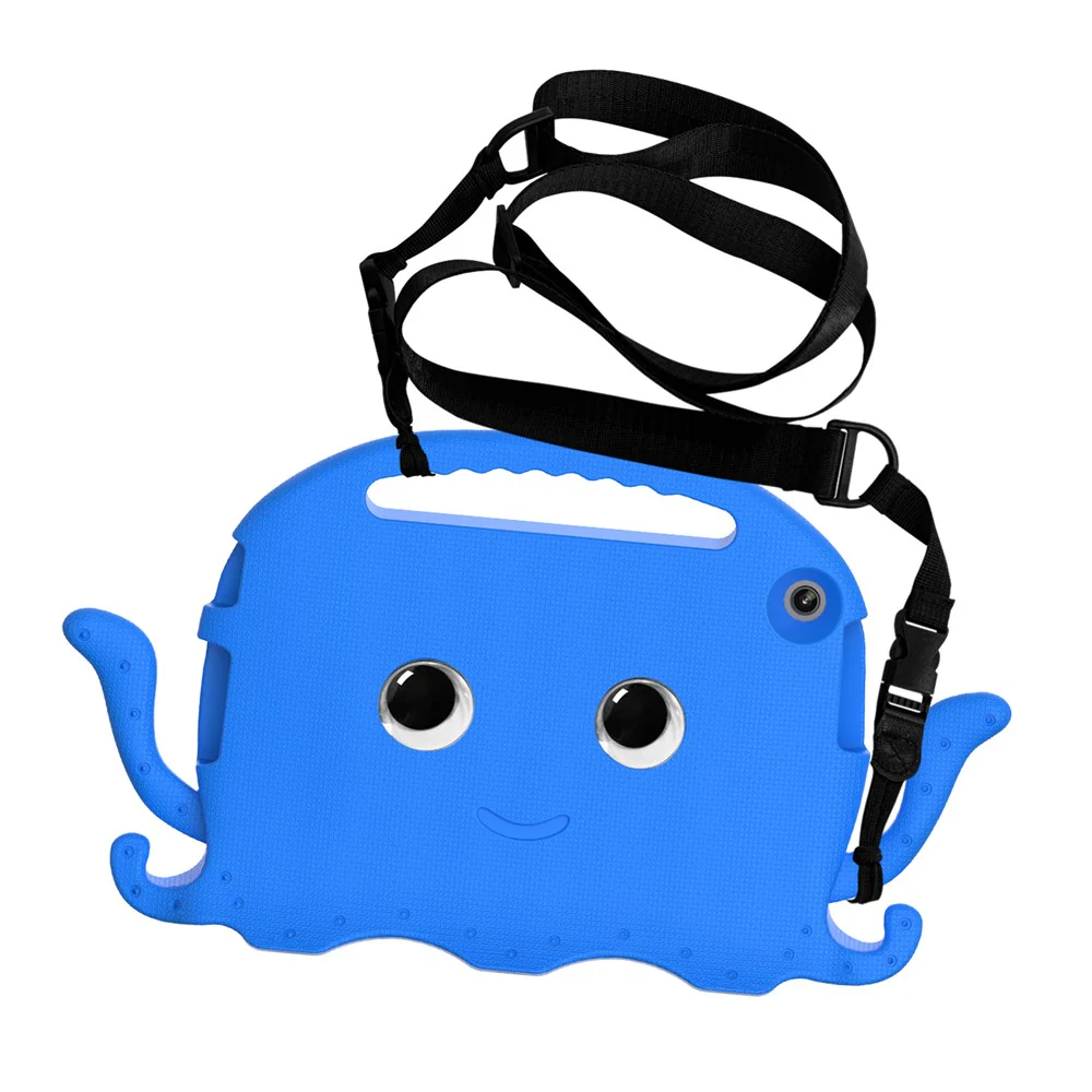 For Lenovo Tab M10 (Gen 3) Tablet EVA Case Cartoon Octopus Hand Grip Tablet Cover with Shoulder Strap - Blue - Image 3