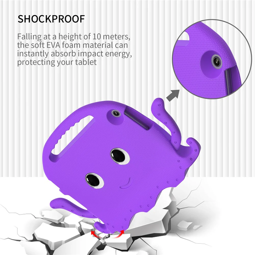 For Lenovo Tab M10 (Gen 3) Tablet EVA Case Cartoon Octopus Hand Grip Tablet Cover with Shoulder Strap - Purple - Image 5