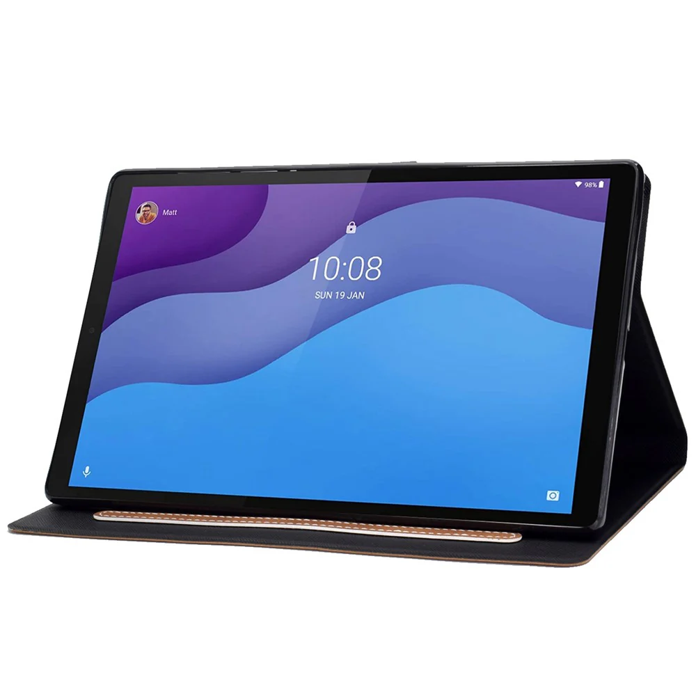 For Lenovo Tab M10 (Gen 3) TB-328F Split Leather Flip Stand Cover Auto Sleep/Wake Function Smart Tablet Case with Card Holders - Brown - Image 3