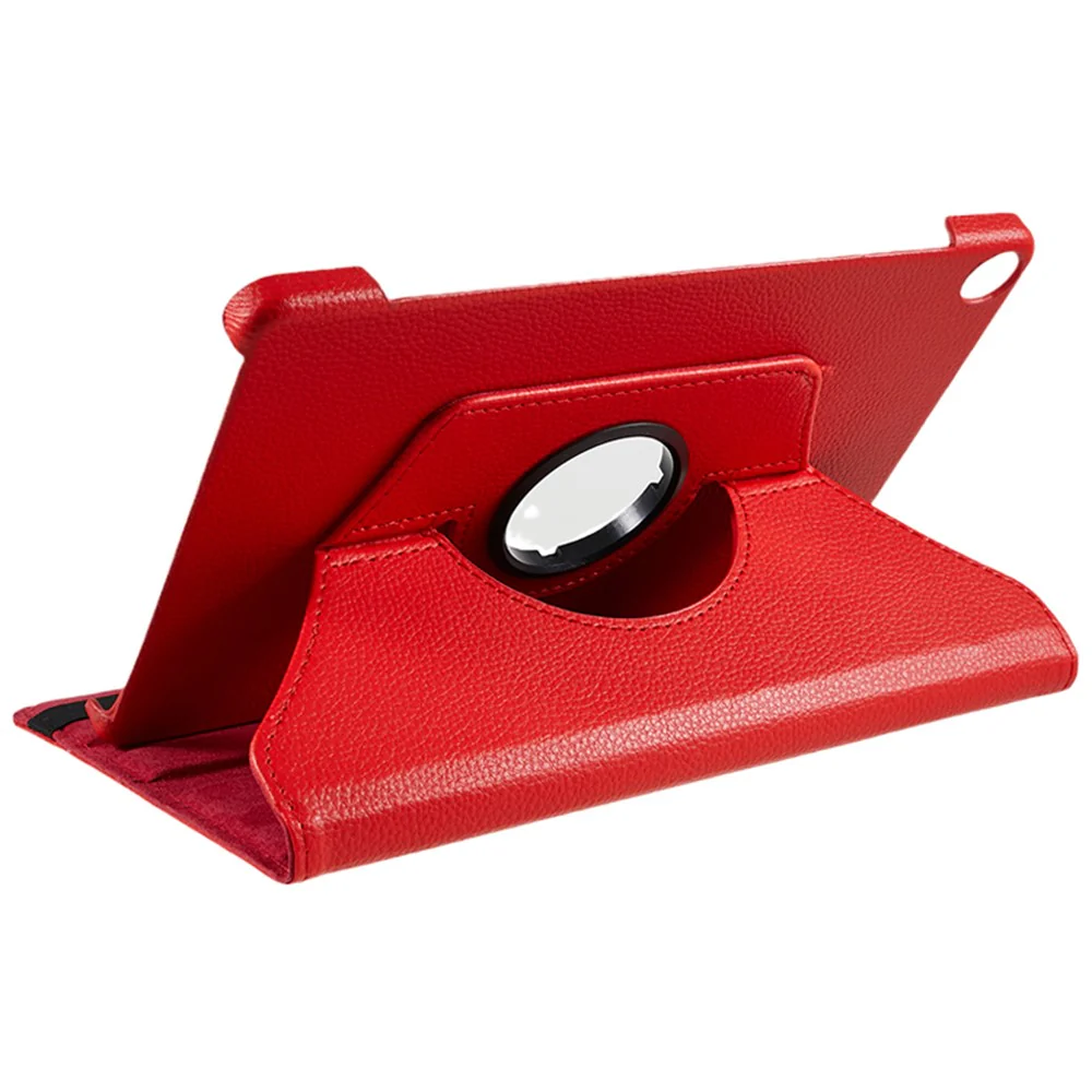 For Lenovo Tab M10 (Gen 3) TB-328FU PU Leather Case 360-Degree Rotating Cover with Elastic Band - Red - Image 5