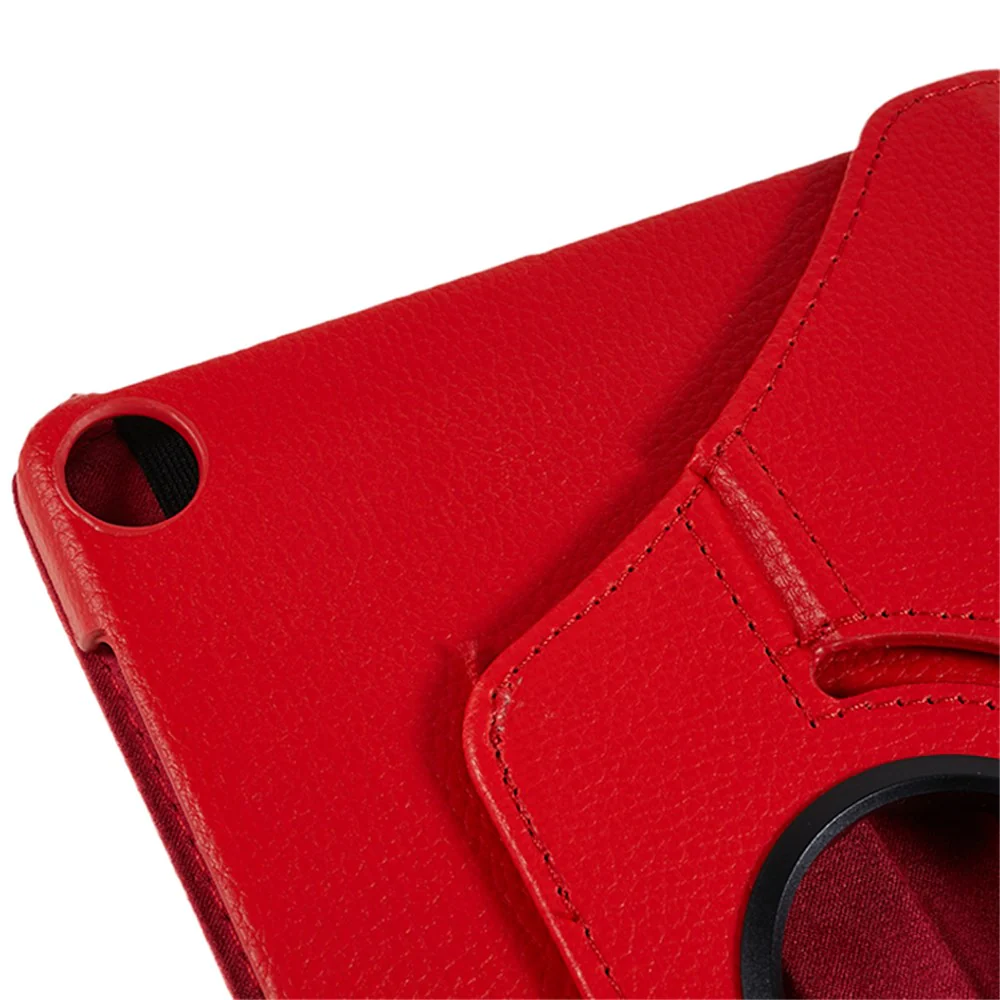 For Lenovo Tab M10 (Gen 3) TB-328FU PU Leather Case 360-Degree Rotating Cover with Elastic Band - Red - Image 6