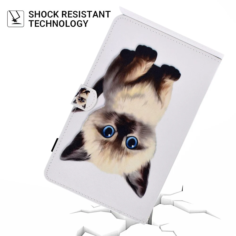 For Lenovo Tab M10 (Gen 3) TB-328FU / TB-328XU A2 Pattern Printing PU Leather Case Adjustable Stand Protection Smart Cover with Card Slots and Pencil Holder - Cat - Image 8