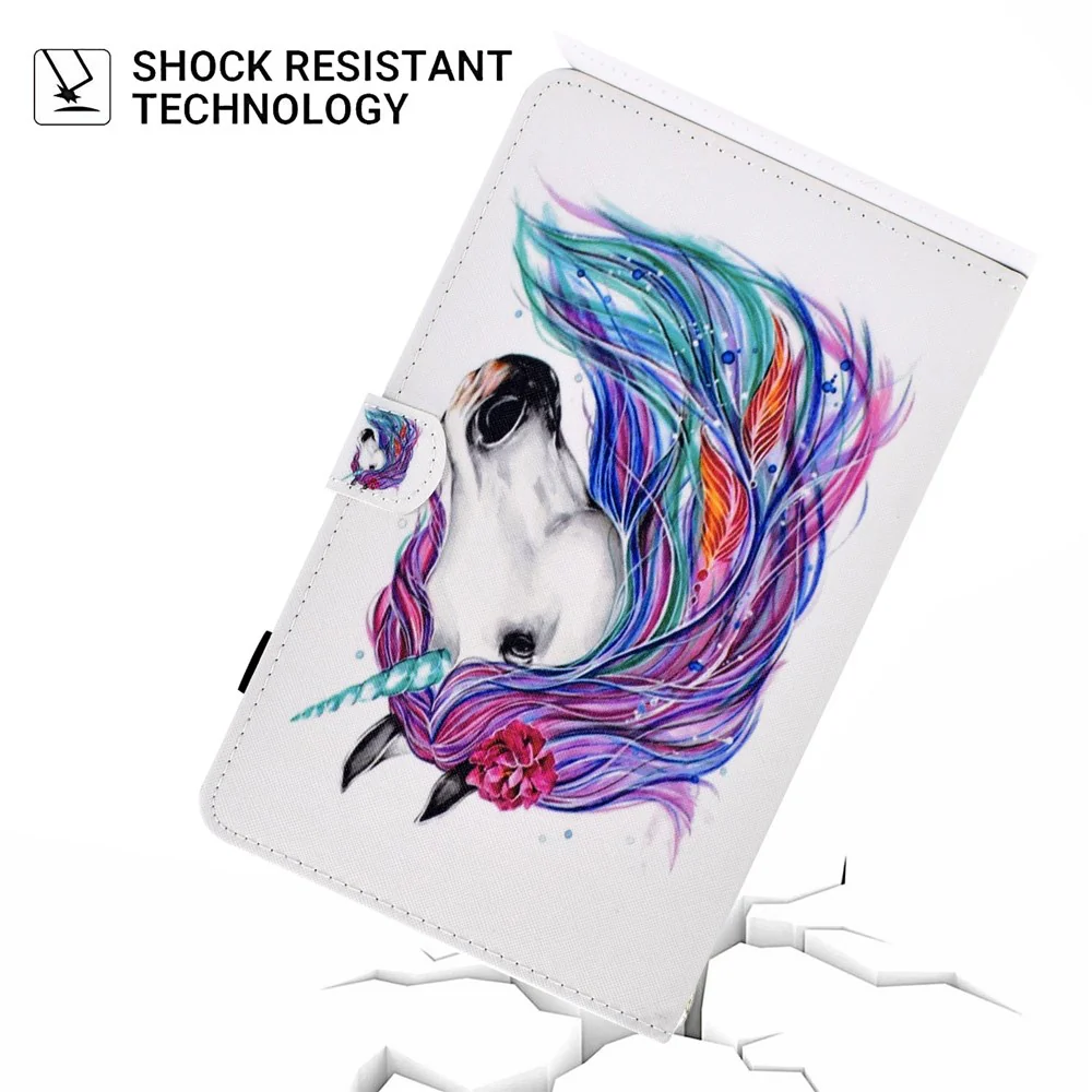 For Lenovo Tab M10 (Gen 3) TB-328FU / TB-328XU A2 Pattern Printing PU Leather Case Adjustable Stand Protection Smart Cover with Card Slots and Pencil Holder - Horse - Image 8