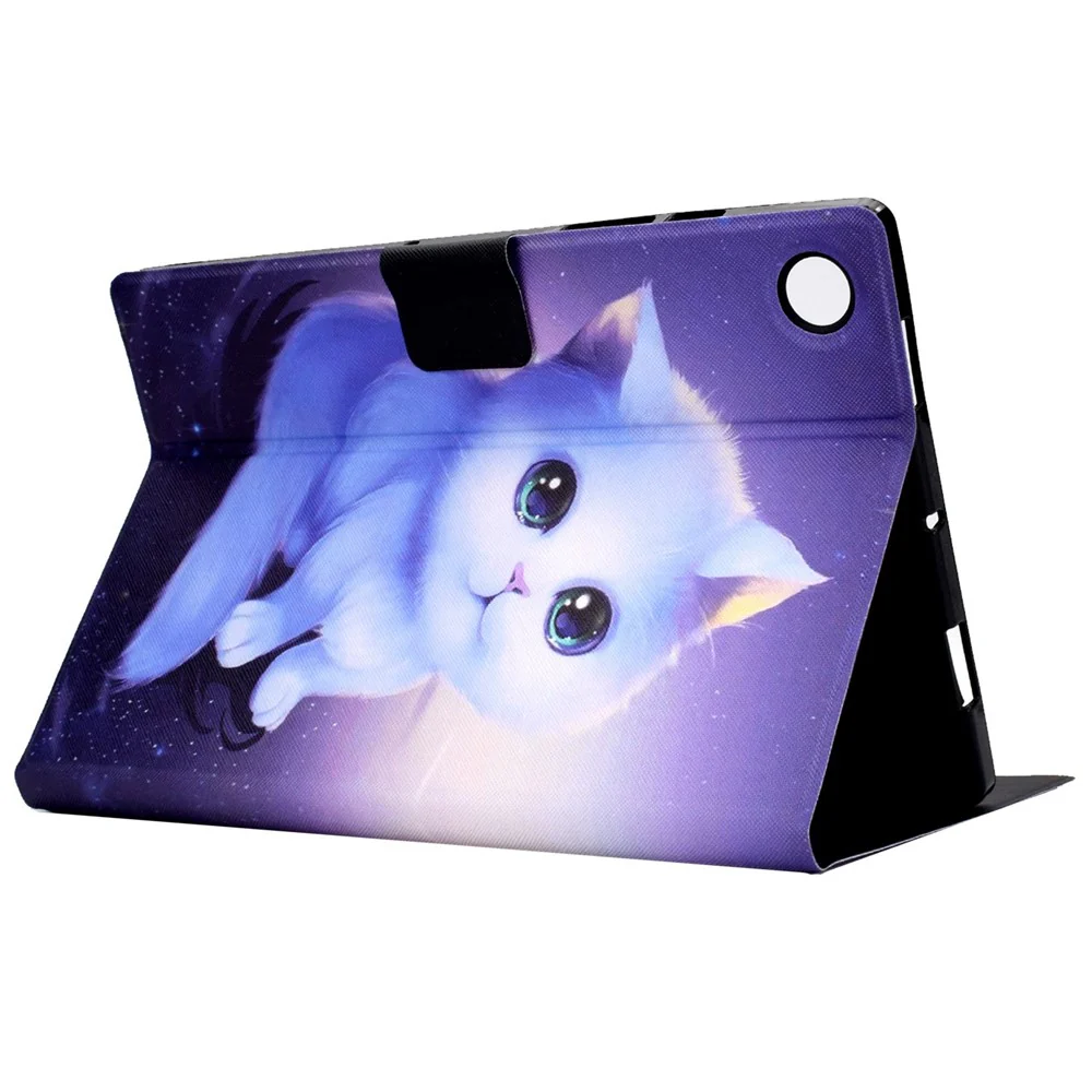 For Lenovo Tab M10 (Gen 3) TB-328FU / TB-328XU B1 Pattern Printing Stand PU Leather Folio Case Card Slots Smart Auto Wake / Sleep Shell with Pencil Holder - Cat - Image 4
