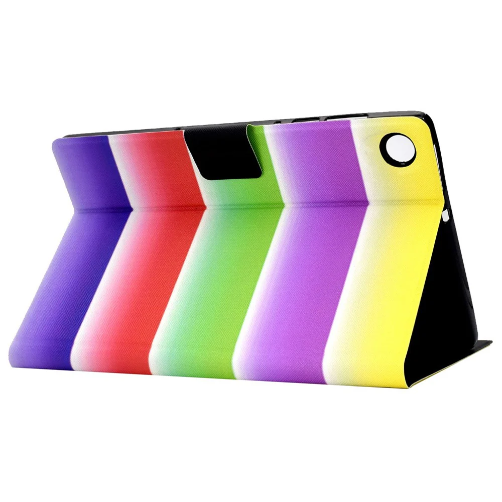 For Lenovo Tab M10 (Gen 3) TB-328FU / TB-328XU B2 Pattern Printing Stand Protective Case Auto Sleep / Wake Function PU Leather Smart Cover with Card Slots - Rainbow - Image 4