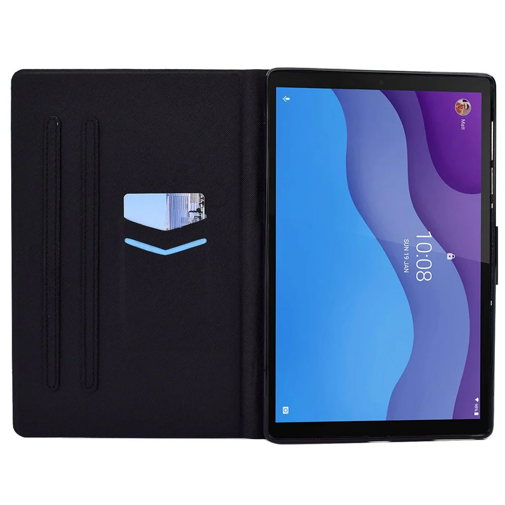 For Lenovo Tab M10 (Gen 3) TB-328FU / TB-328XU B2 Pattern Printing Stand Protective Case Auto Sleep / Wake Function PU Leather Smart Cover with Card Slots - Starry Sky - Image 2
