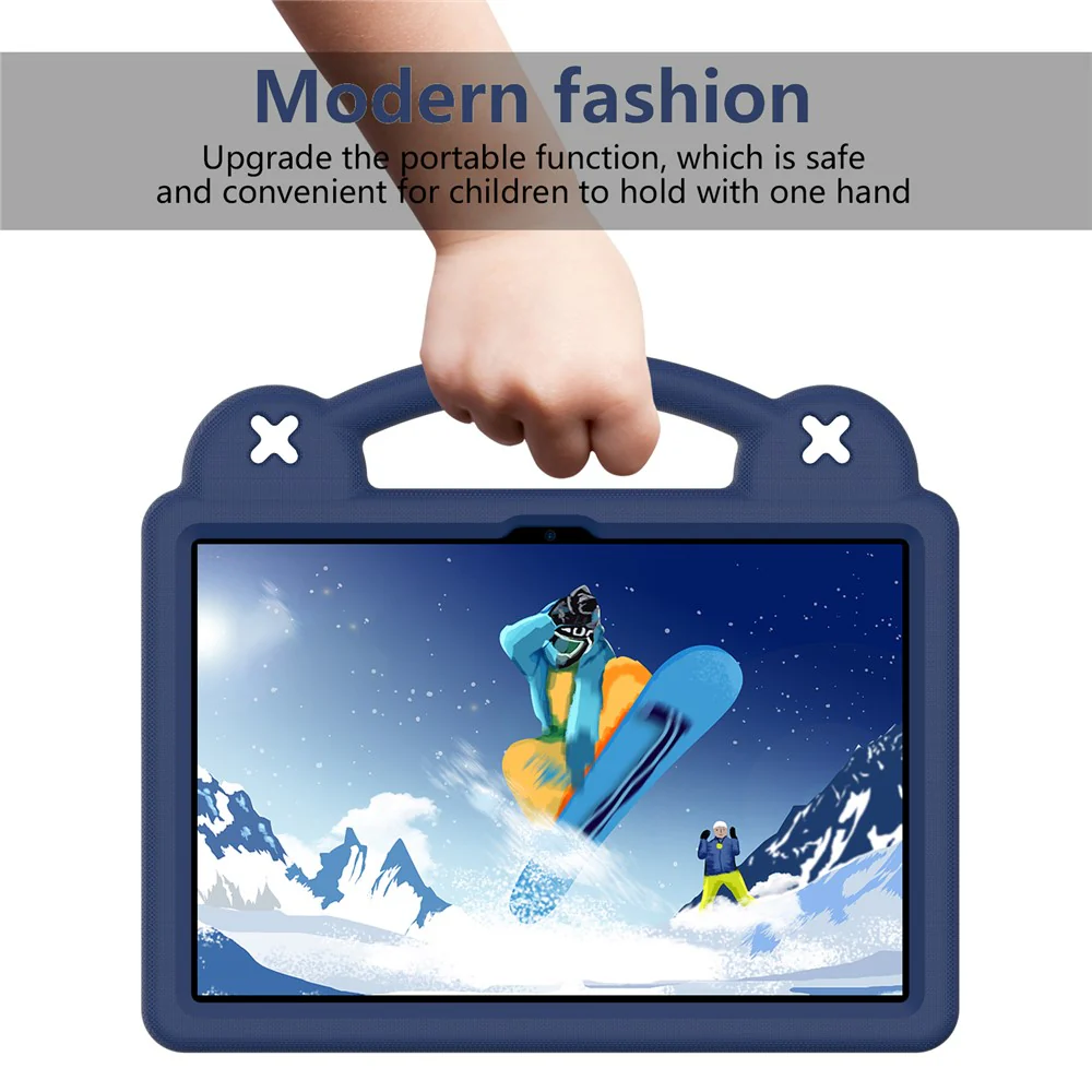 For Lenovo Tab M10 (Gen 3) TB-328FU / TB-328XU EVA Case Protective Tablet Cover Portable Handle with Kickstand - Navy Blue - Image 6