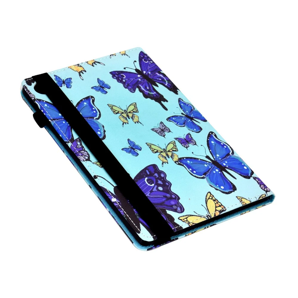 For Lenovo Tab M10 (Gen 3) TB-328FU / TB-328XU Pattern Printing Leather Stand Protective Case Card Slots Smart Cover with Elastic Band and Pencil Holder - Butterflies - Image 6