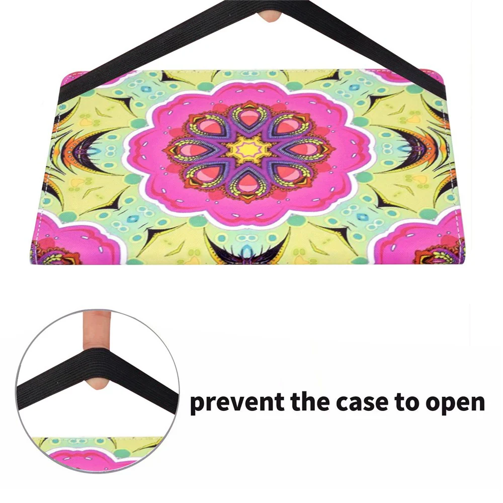 For Lenovo Tab M10 (Gen 3) TB-328FU / TB-328XU Pattern Printing Leather Stand Protective Case Card Slots Smart Cover with Elastic Band and Pencil Holder - Pink Mandala - Image 8