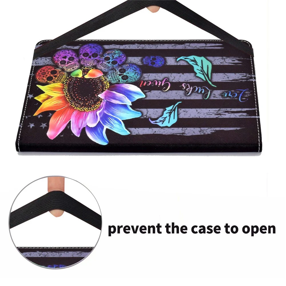 For Lenovo Tab M10 (Gen 3) TB-328FU / TB-328XU Pattern Printing Leather Stand Protective Case Card Slots Smart Cover with Elastic Band and Pencil Holder - Sunflower - Image 8