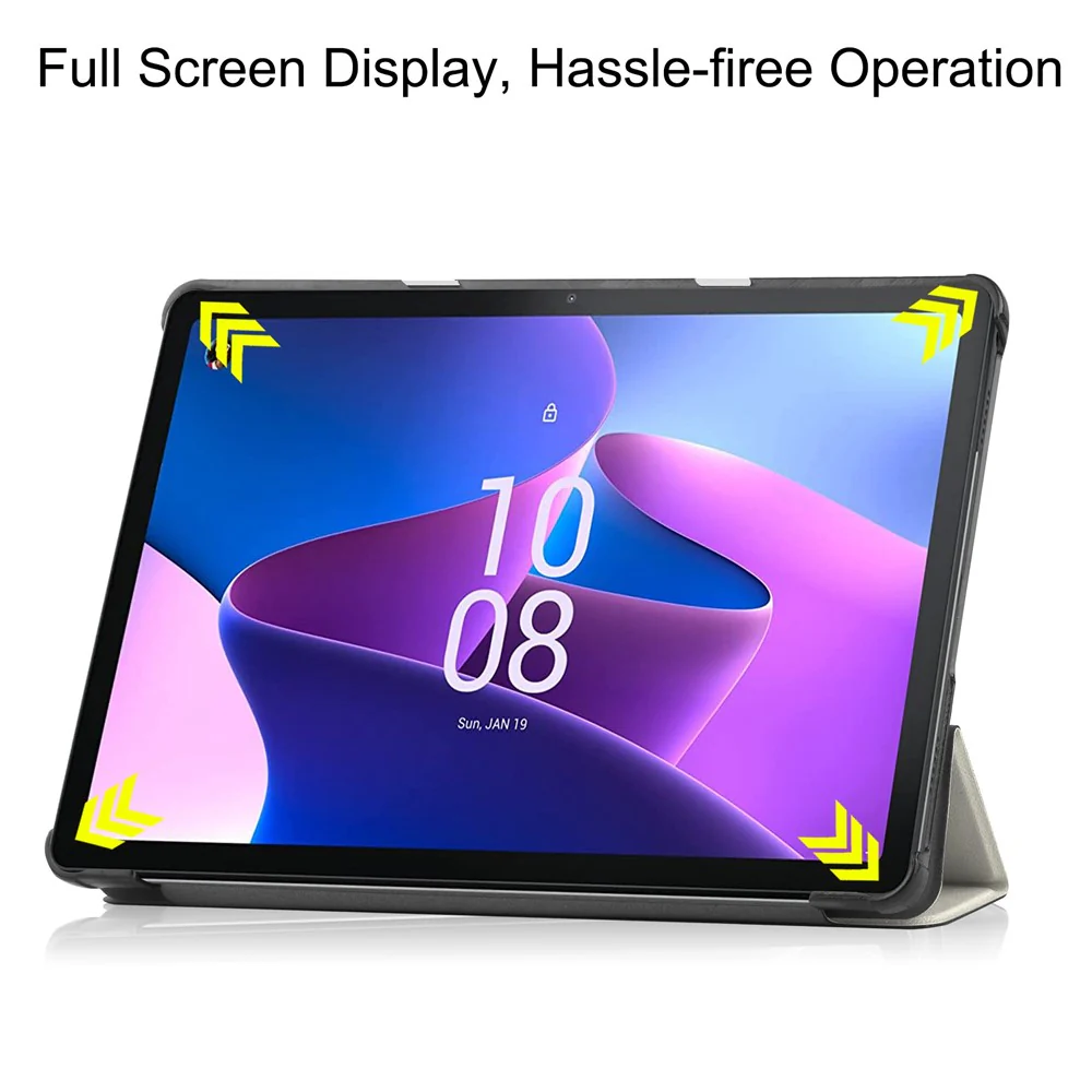 For Lenovo Tab M10 (Gen 3) TB-328FU / TB-328XU Pattern Printing Tablet Case PU Leather Trifold Stand Cover with Auto Wake / Sleep - Cat - Image 3