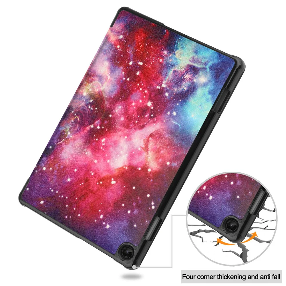 For Lenovo Tab M10 (Gen 3) TB-328FU / TB-328XU Pattern Printing Tablet Case PU Leather Trifold Stand Cover with Auto Wake / Sleep - Milky Way Nebula - Image 7