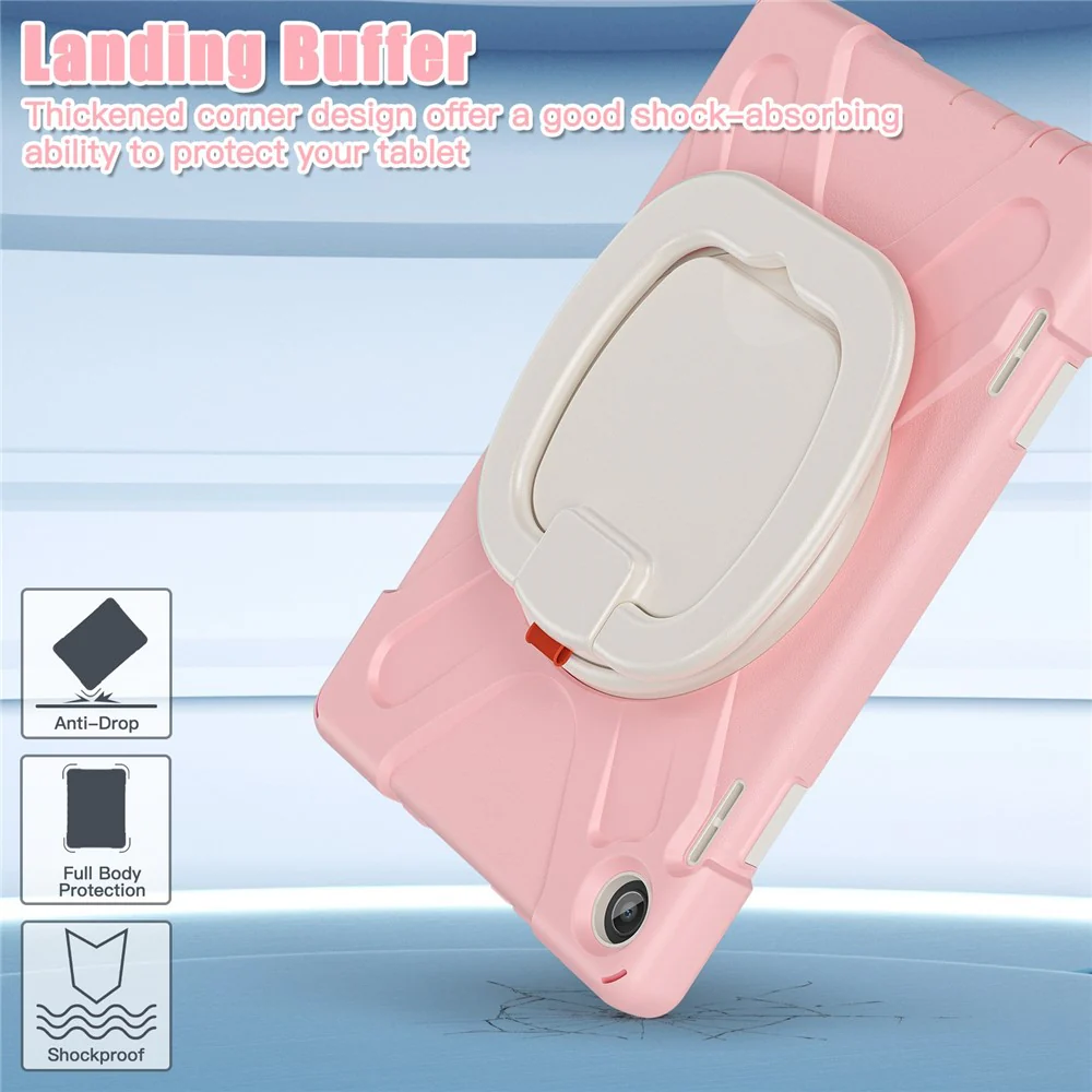 For Lenovo Tab M10 (Gen 3) TB-328FU / TB-328XU PC + Silicone Tablet Case Hand Grip Rotary Kickstand Drop-proof Protective Cover - Pink - Image 5