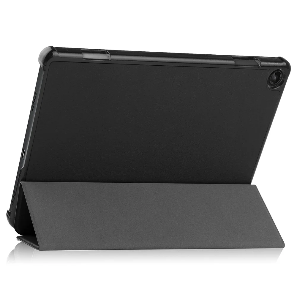 For Lenovo Tab M10 (Gen 3) TB-328FU / TB-328XU PU Leather Trifold Stand Cover Auto Sleep / Wake Case - Black - Image 4