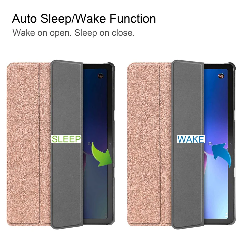 For Lenovo Tab M10 (Gen 3) TB-328FU/TB-328XU PU Leather Trifold Stand Cover Auto Sleep/Wake Case - Rose Gold - Image 5
