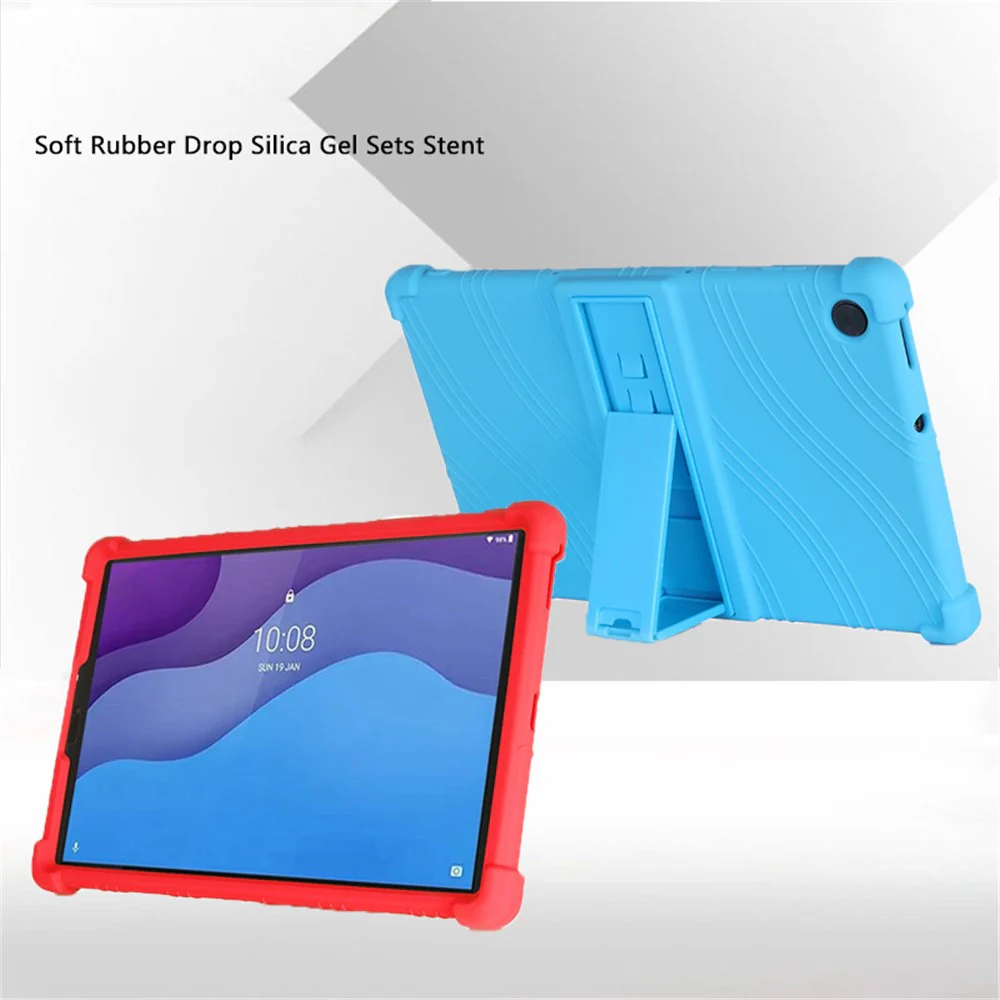 For Lenovo Tab M10 (Gen 3) TB-328FU / TB-328XU Silicone Shockproof Tablet Cover Corner Cushion PC Kickstand Anti-Slip Kids Friendly Protective Case - Orange - Image 4
