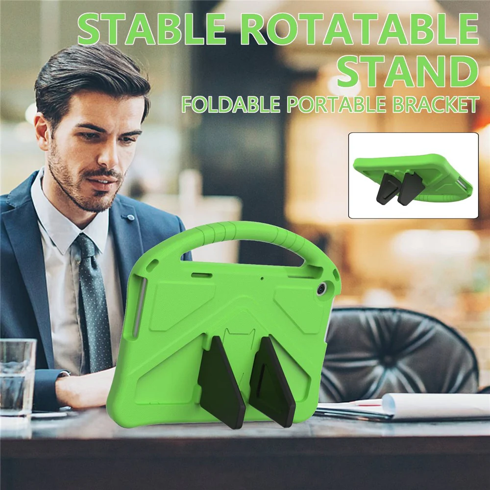 For Lenovo Tab M10 (Gen 3) TB-328FU / TB-328XU Tablet Case EVA Rugged Shockproof Tablet Cover Convertible Handle Kickstand - Green - Image 2