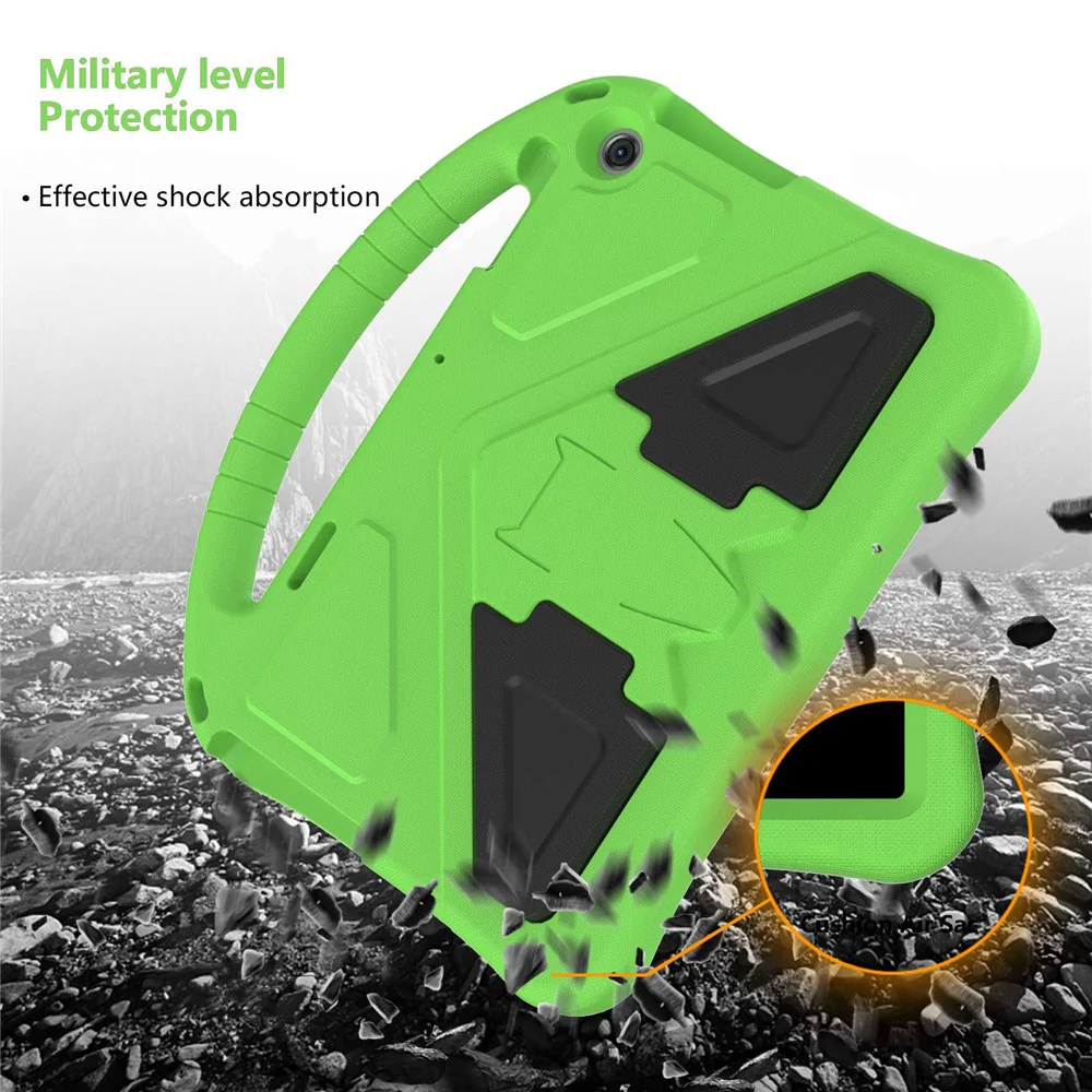 For Lenovo Tab M10 (Gen 3) TB-328FU / TB-328XU Tablet Case EVA Rugged Shockproof Tablet Cover Convertible Handle Kickstand - Green - Image 5