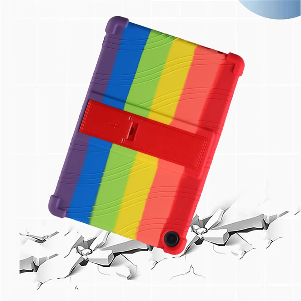 For Lenovo Tab M10 (Gen 3) / TB-328XU Anti-drop Tablet Case Anti-scratch Silicone Tablet Cover with Kickstand - Orange - Image 6
