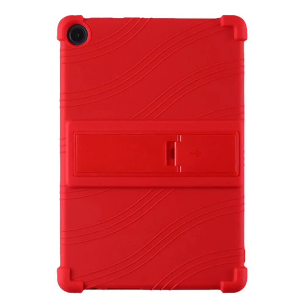 For Lenovo Tab M10 (Gen 3) / TB-328XU Anti-drop Tablet Case Anti-scratch Silicone Tablet Cover with Kickstand - Red - Image 2