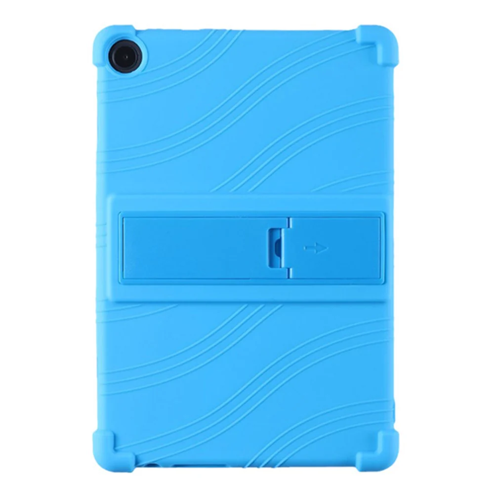 For Lenovo Tab M10 (Gen 3) / TB-328XU Anti-drop Tablet Case Anti-scratch Silicone Tablet Cover with Kickstand - Sky Blue - Image 2