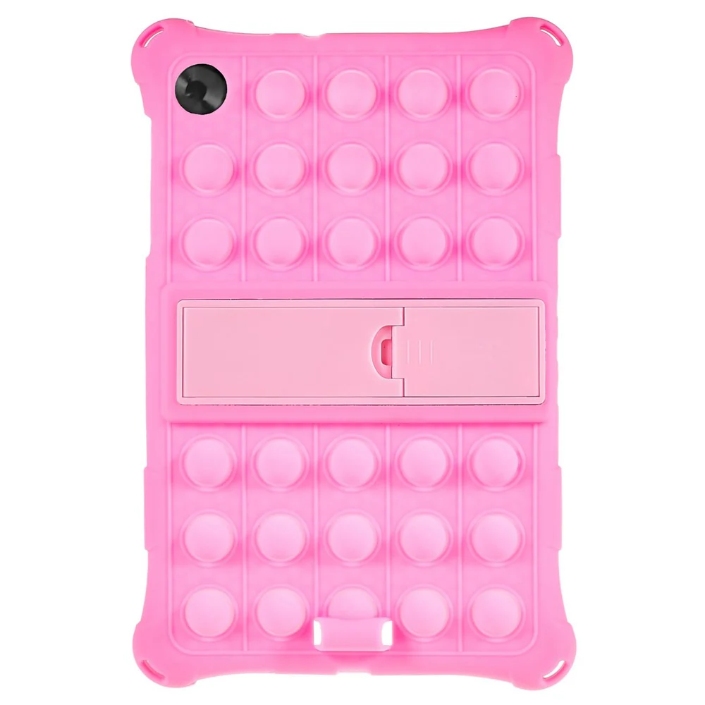 For Lenovo Tab M10 HD Gen 2 TB-X306X Push Fidget Sensory Toy Tablet Case Bubble Pop Shockproof Cover with PC Kickstand - Pink - Image 2