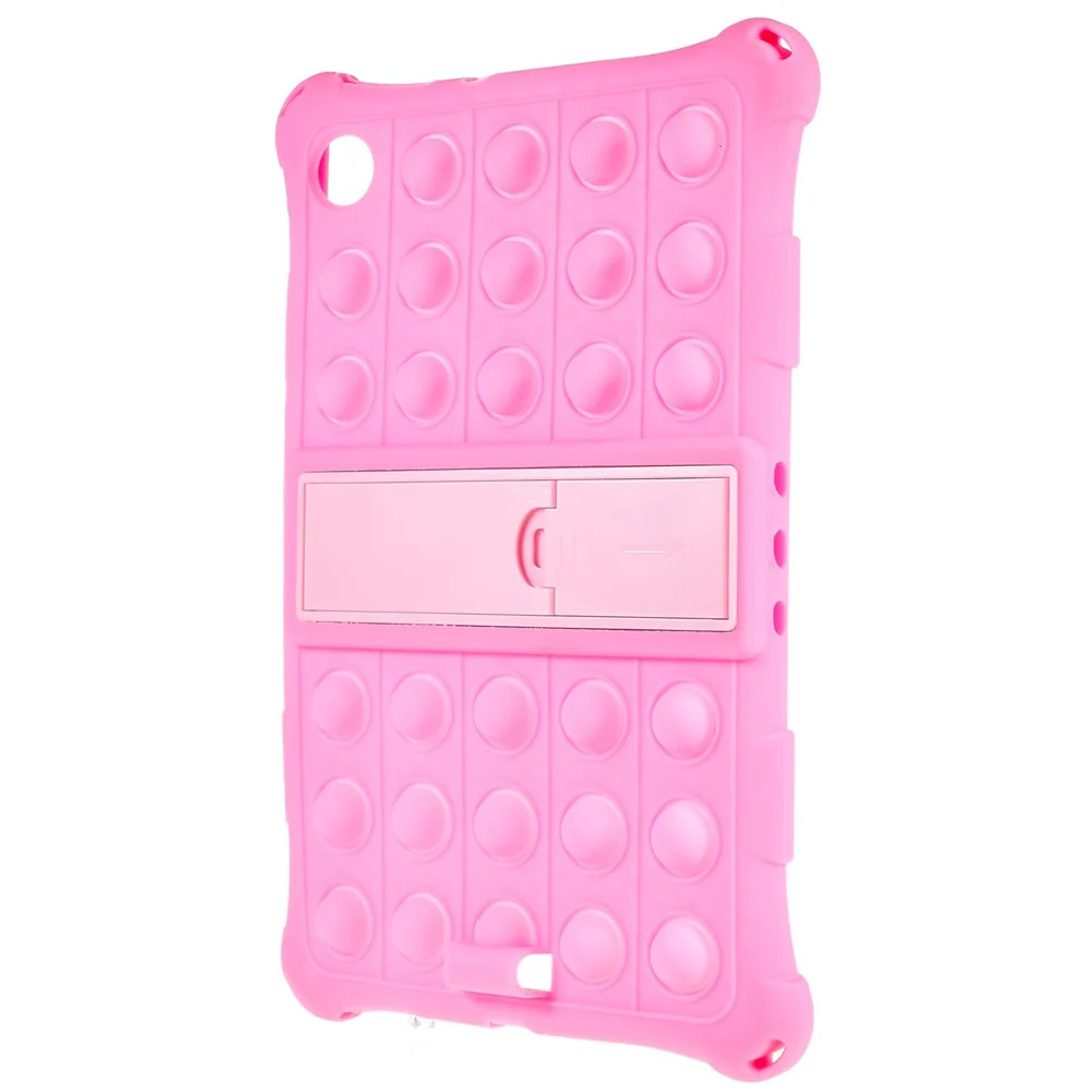 For Lenovo Tab M10 HD Gen 2 TB-X306X Push Fidget Sensory Toy Tablet Case Bubble Pop Shockproof Cover with PC Kickstand - Pink - Image 3