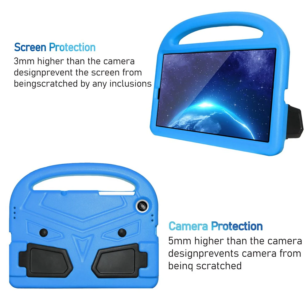 For Lenovo Tab M10 HD Gen 2 X306 Sparrow Style Shockproof EVA Tablet Case Kickstand Protective Cover with Portable Handle - Blue - Image 2