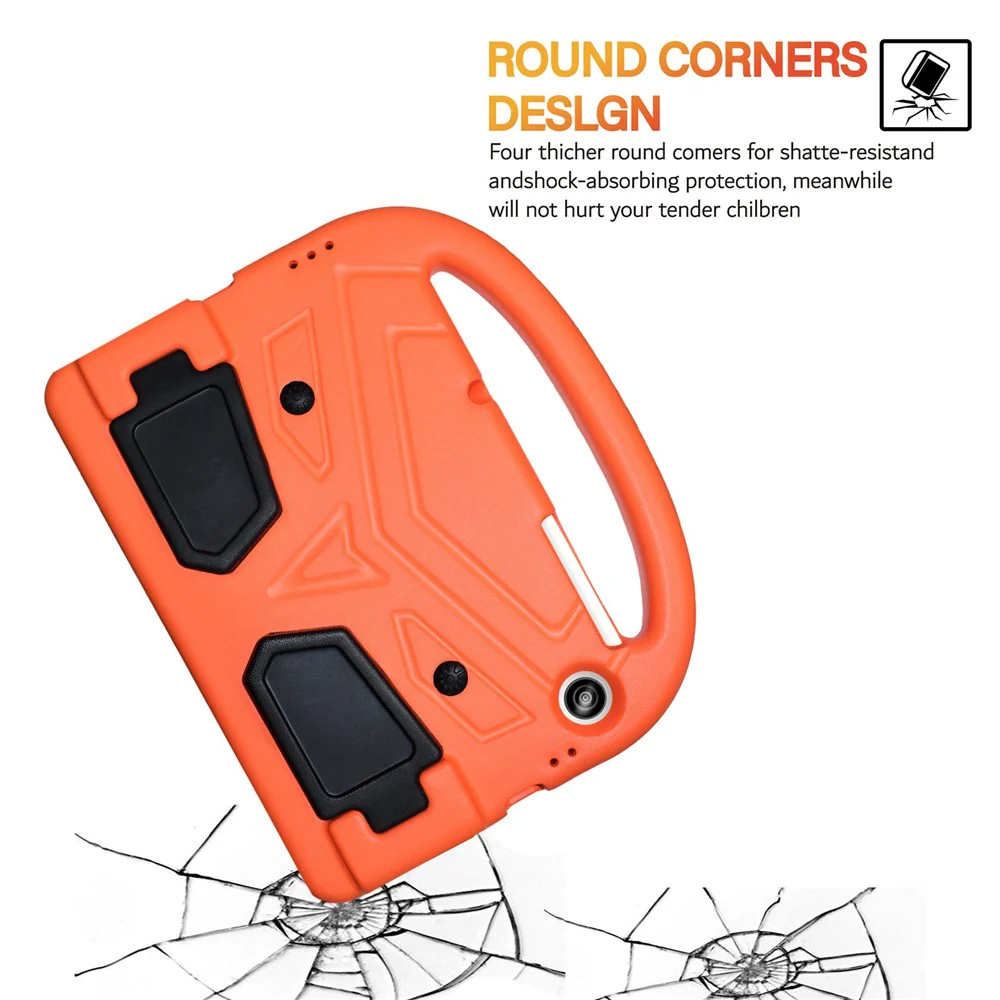 For Lenovo Tab M10 HD Gen 2 X306 Sparrow Style Shockproof EVA Tablet Case Kickstand Protective Cover with Portable Handle - Orange - Image 6