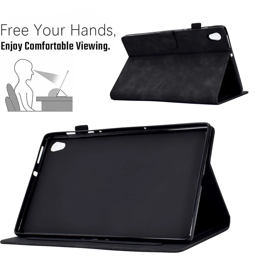 For Lenovo Tab M10 HD Gen 2 (X306X) Drop-proof PU Leather Tablet Case Stand with Card Slots Butterfly Flower Pattern Imprinted Auto Sleep / Wake Cover - Black - Image 7