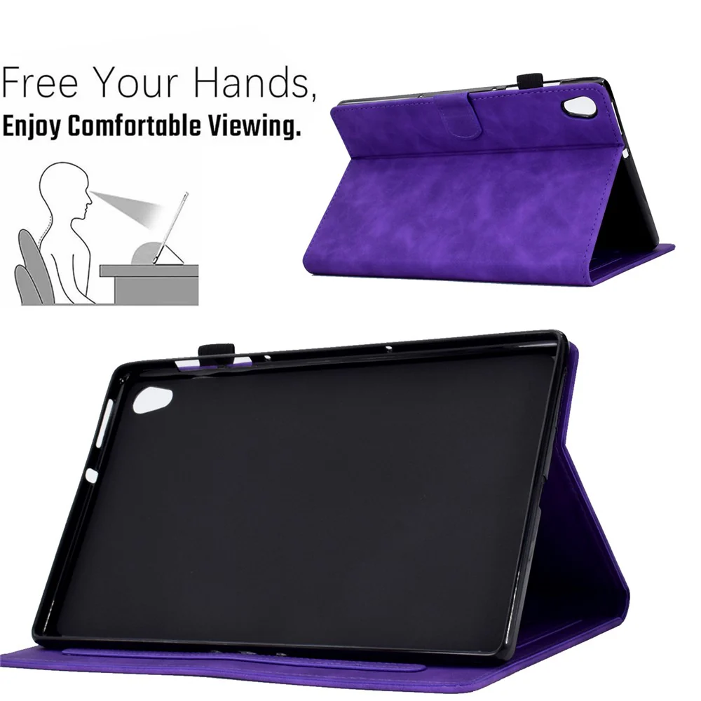 For Lenovo Tab M10 HD Gen 2 (X306X) Drop-proof PU Leather Tablet Case Stand with Card Slots Butterfly Flower Pattern Imprinted Auto Sleep / Wake Cover - Purple - Image 7