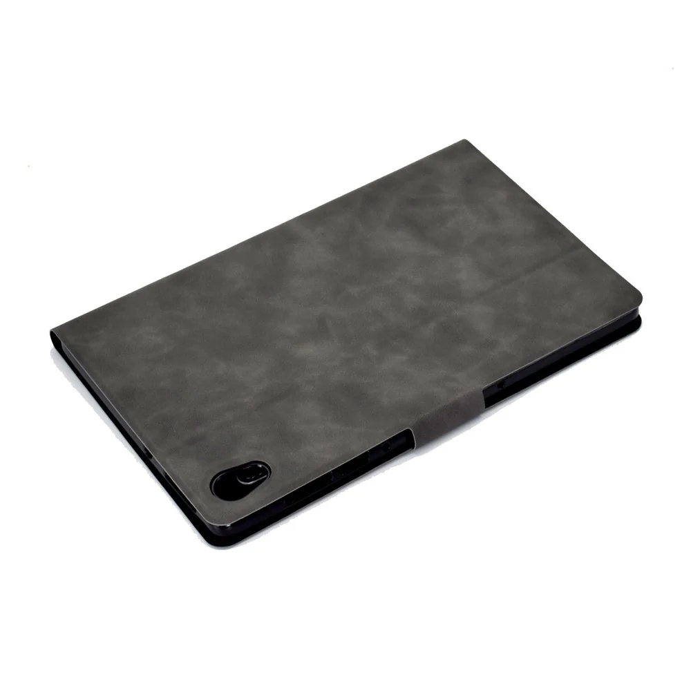 For Lenovo Tab M10 HD Gen 2 X306X Folio Flip Anti-scratch Calf Textured Leather Tablet Case Card Holder Stand Feature Magnetic Protector - Grey - Image 6