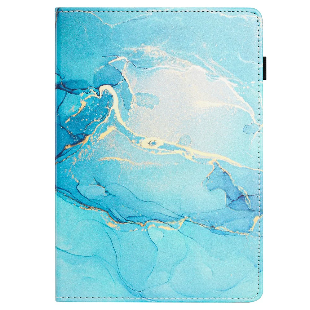 For Lenovo Tab M10 Plus (3rd Gen) Case Auto Wake / Sleep PU Leather Folding Stand Cover Marble Pattern - Green - Image 8