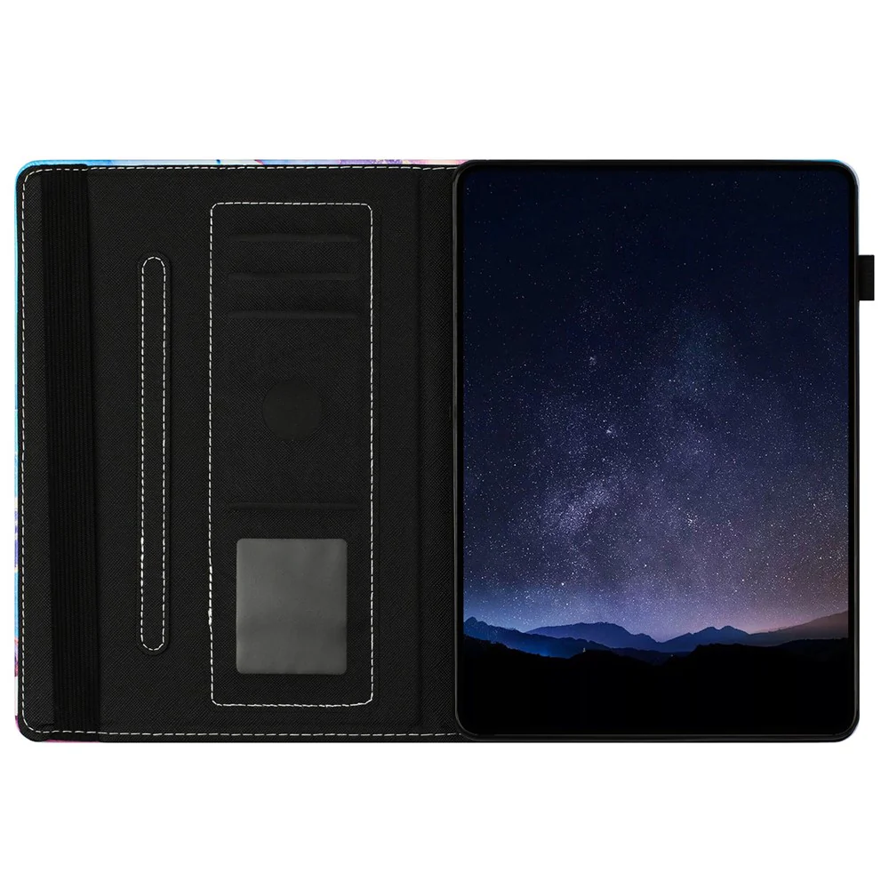 For Lenovo Tab M10 Plus (3rd Gen) Case Auto Wake / Sleep PU Leather Folding Stand Cover Marble Pattern - Grey - Image 2