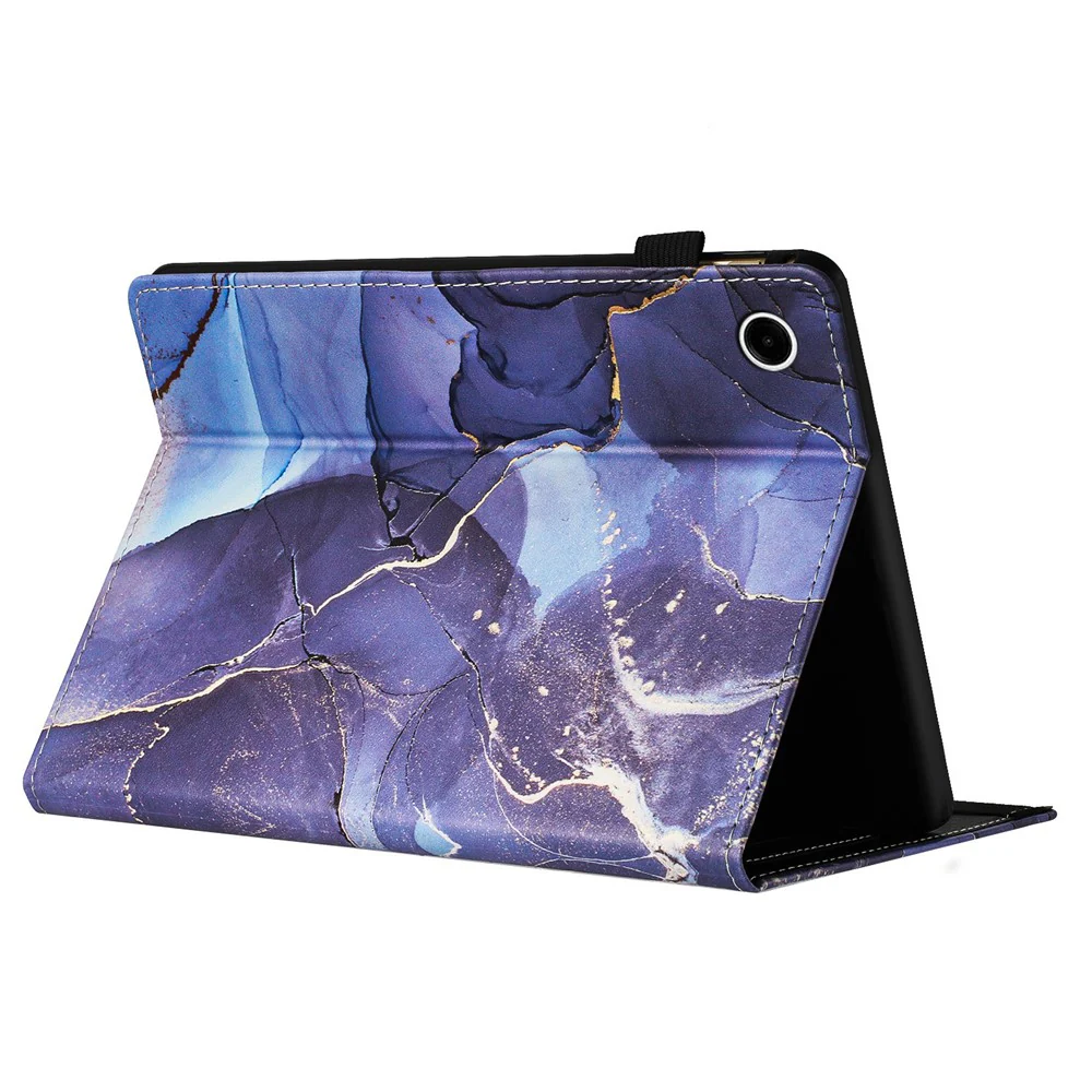 For Lenovo Tab M10 Plus (3rd Gen) Case Auto Wake / Sleep PU Leather Folding Stand Cover Marble Pattern - Grey - Image 3
