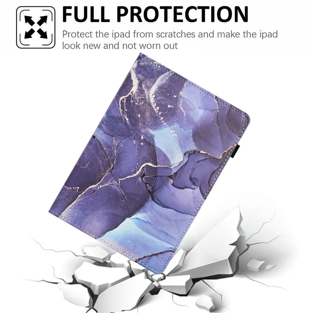For Lenovo Tab M10 Plus (3rd Gen) Case Auto Wake / Sleep PU Leather Folding Stand Cover Marble Pattern - Grey - Image 5