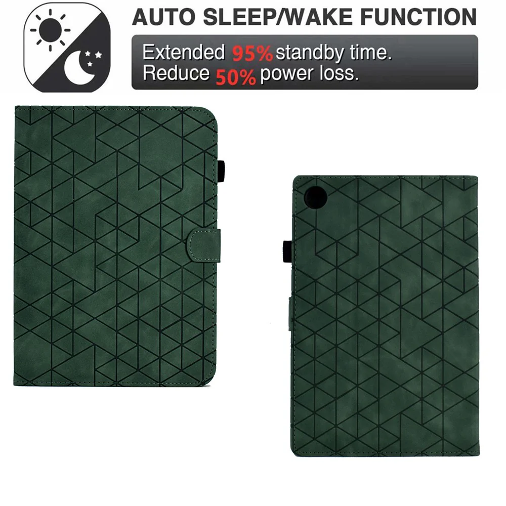 For Lenovo Tab M10 Plus (3rd Gen) Case Card Slots Tablet Leather Cover - Green - Image 6