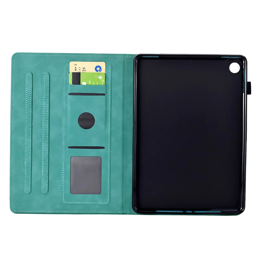 For Lenovo Tab M10 Plus (3rd Gen) Case Cats Imprinted PU Leather Card Slots Tablet Cover - Baby Blue - Image 2